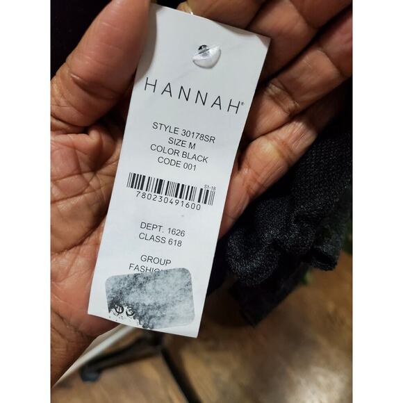 Hannah Women Solid Gray Polyester Round Neck Long Sleeve Casual Top Shirt Size M - Picture 7 of 12